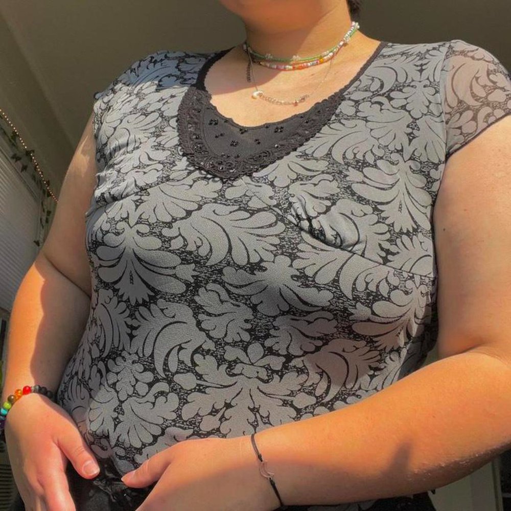 elena gilbert style fairy grunge core short sleeve top with v neck